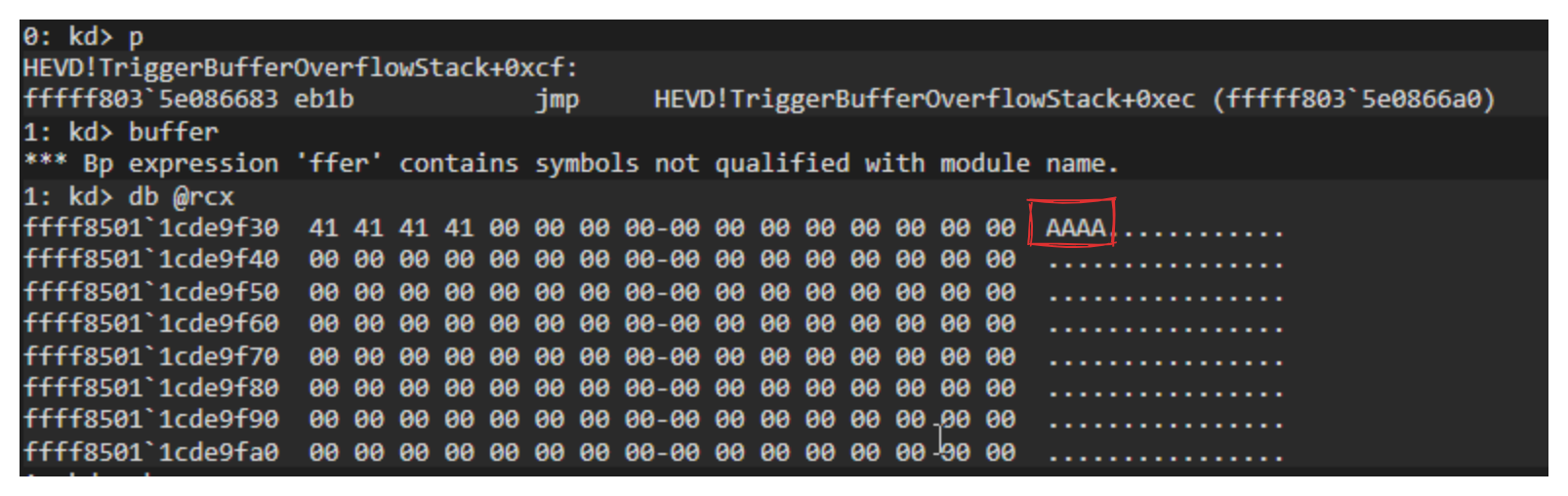 Kernel Stack buffer