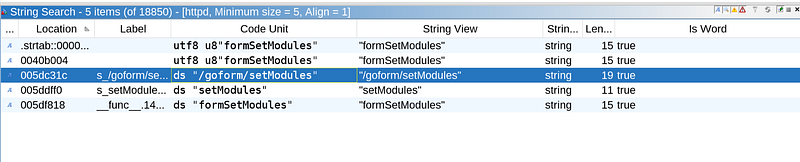 string search for modules